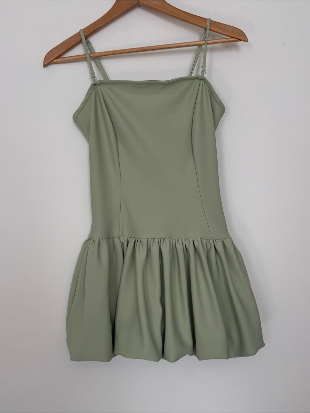 Sage Green Spaghetti-Strap Mini Dress